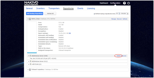 Deleting VM Backups